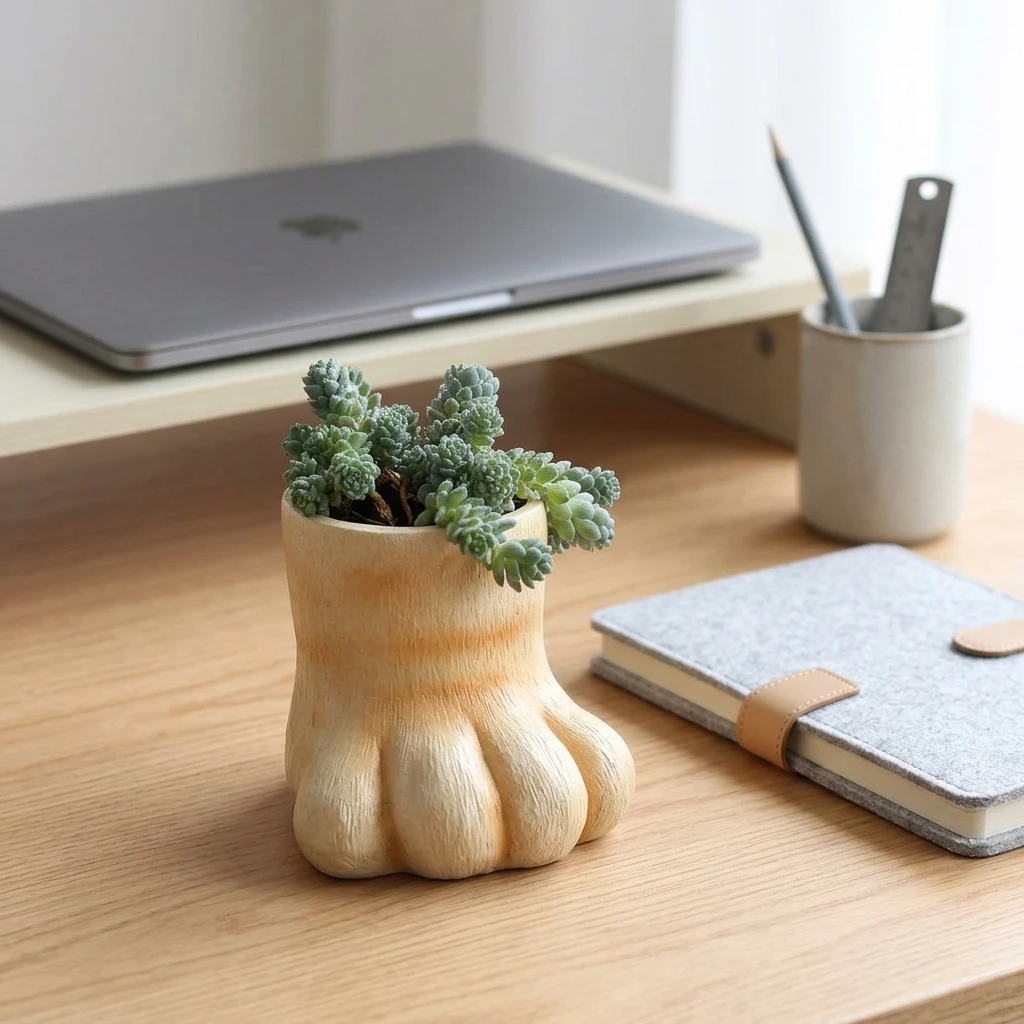 Cat Paws Resin Planter for Succulents Creative Mini Landscape Desk Decoration