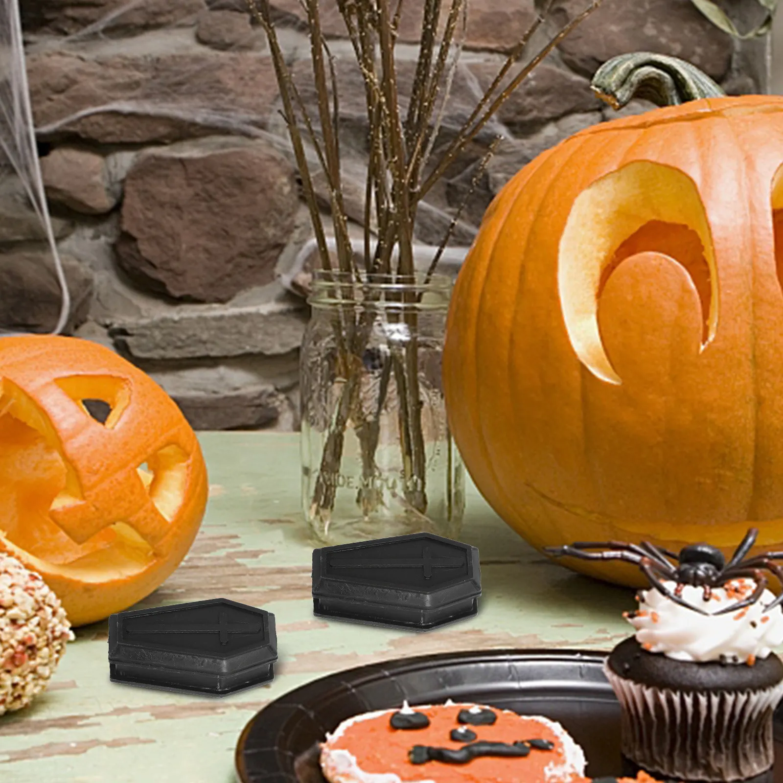 

Набор из 12 мини-коробочек-гробиков, пластиковые коробки для угощений на Хэллоуин, контейнеры для конфет в форме гроба, реквизит для вечеринок, реквизит для розыгрышей