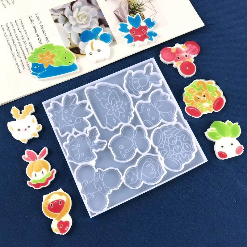 Baby Animals Mobile Phone Back Sticker Glue Mold Diy Mobile Phone Back Airbag Bracket Key Pendant Silicone Mold