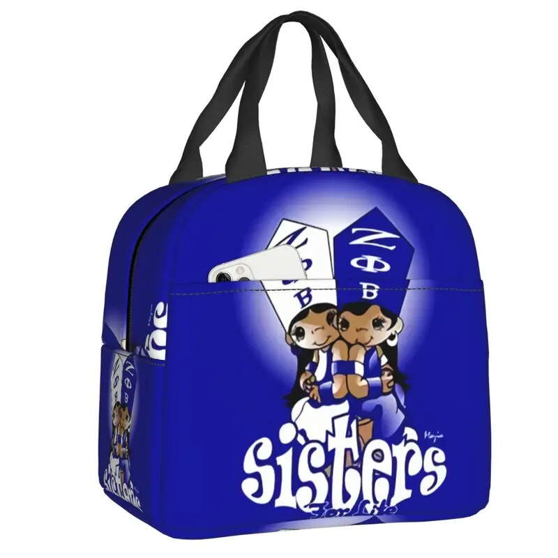 

Custom Zeta Phi Beta Sisterly Love Lunch Bag Women Warm Cooler Insulated Lunch Boxes for Kids School Children