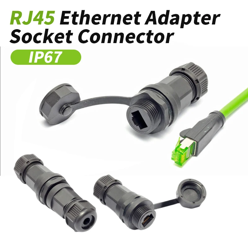 

10 шт. IP67 RJ45 Ethernet адаптер разъем для крепления на панели CAT5 CAT6 открытый прямой соединительный разъем кабеля