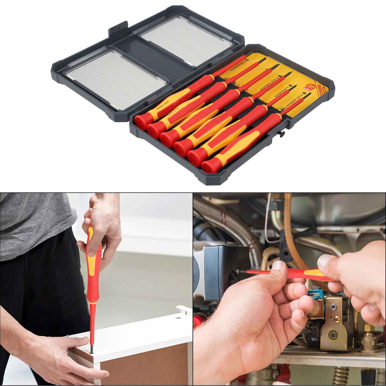 6PCS 145mm Insulated Screwdriver Strong Magnetic 1000V Tip Electrician Repair Tool Pp+tpr Screwdriver Tool Accessories