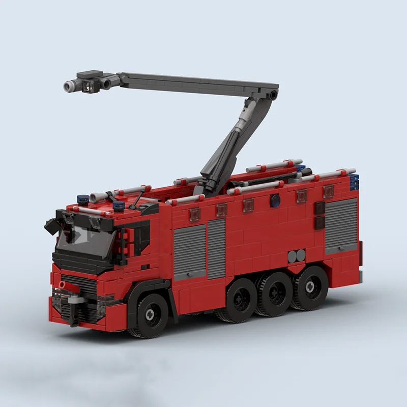 Feuerwehr Fahrzeug Modell Moc Bausteine Urban Fire Engineering Fahrzeug Technologie Blöcke Montage Geschenk Bau Spielzeug
