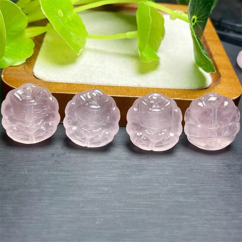 

3 шт. натуральный розовый кварц лиса фея кулон исцеление Рейки с отверстием модные украшения для праздничных подарков 24 мм