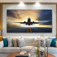 Vintage Aircraft Canvas Wall Art Pictures Landscape Airplane Posters and Prints Canvas Painting Art for Living Room Home Decor
