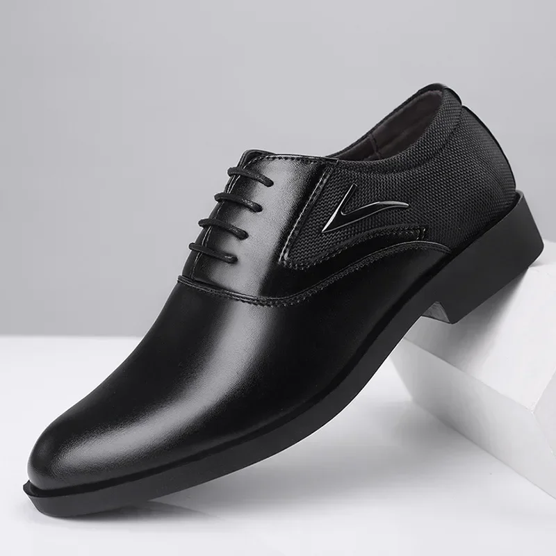 Men Casual Leather Shoes Black Leather Formal Men Oxford Shoes Men Wedding Party Office Business Shoes Men Large Size