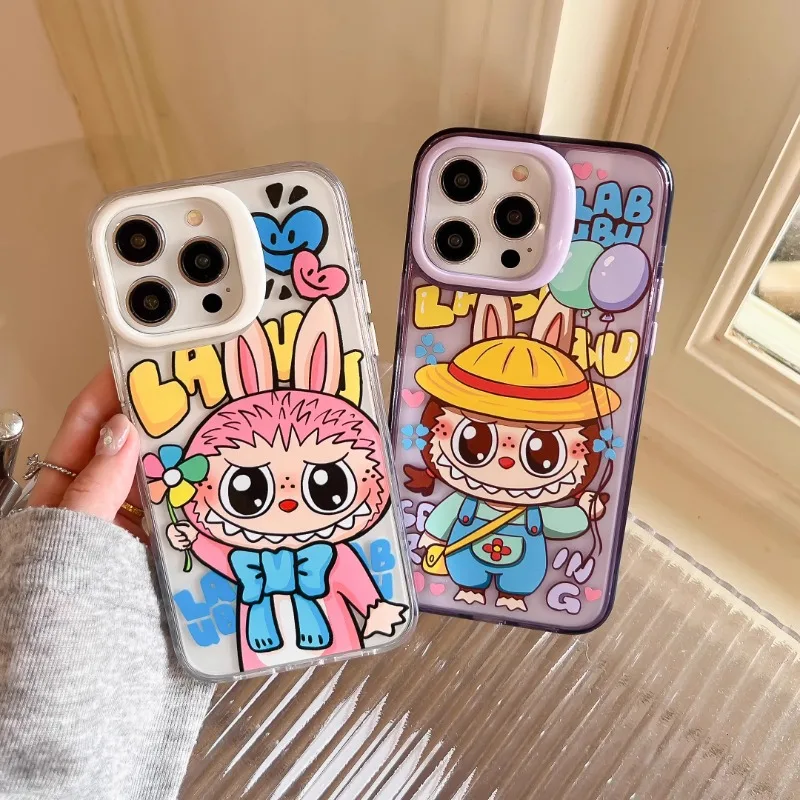 

Labubu anime peripheral iPhone case suitable for iPhone16 15 anti-fall cartoon cute labubu mobile case