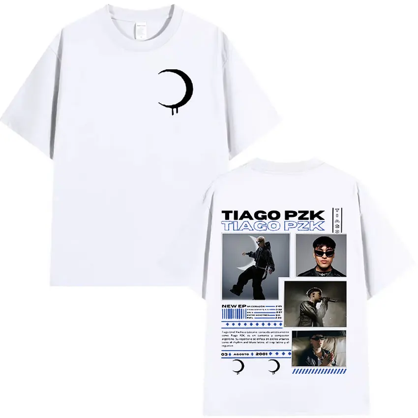 Rapper TIAGO PZK New Album 2025 Graphic T Shirt Men's Hip Hop Vintage Gothic T-shirts Casual Cotton Oversized T-Shirt Streetwear