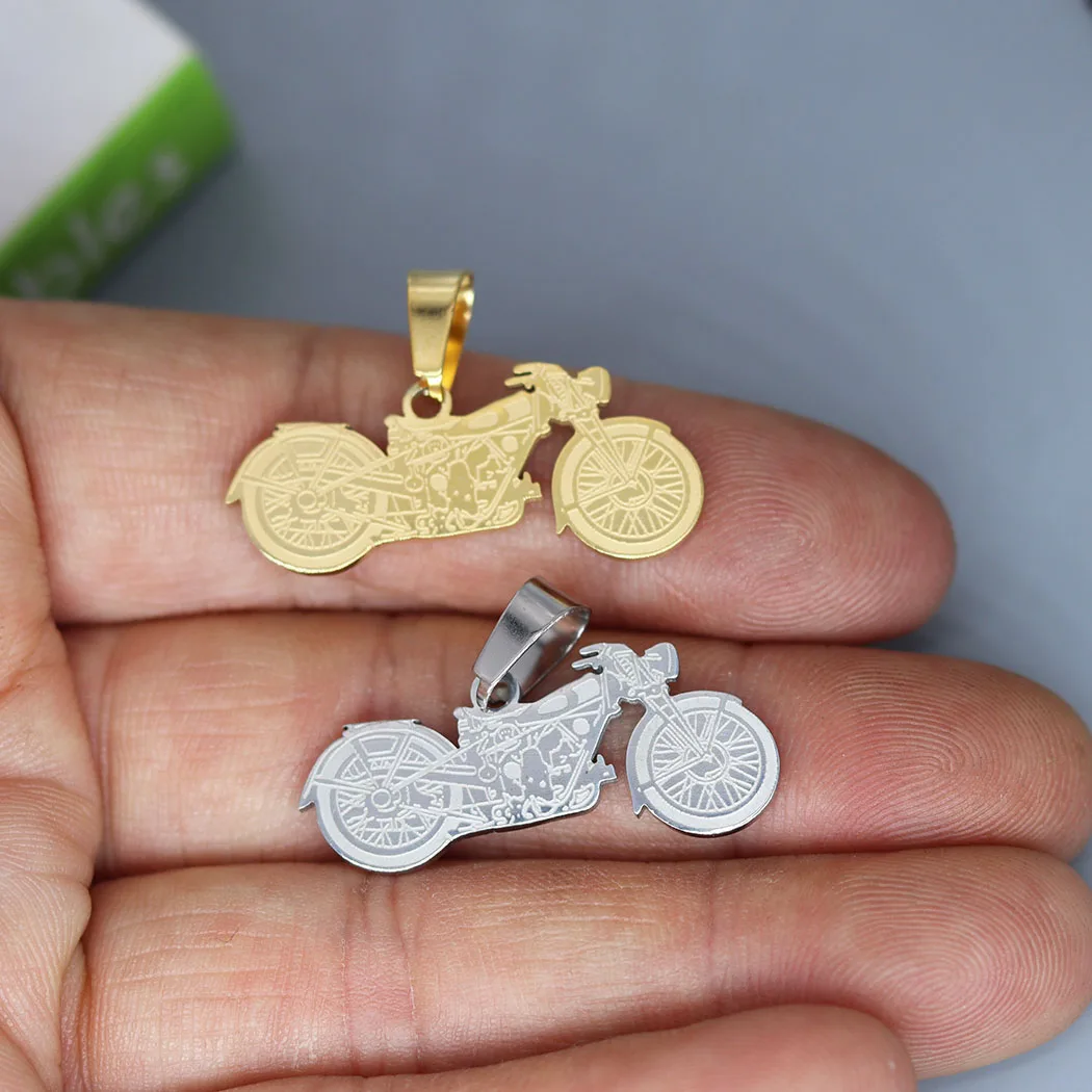 

2pcs Motorcycle Men Charm Tibetan Stainless Steel Pendant for Necklace Bracelets Stoic Gift Jewelry Making Findings Handmade