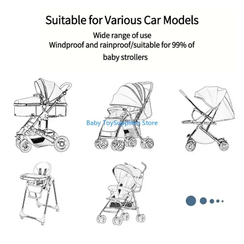 

R1WF Stroller Cover Transparent Stroller Rain Cover Universal Baby Travel Weather Shield Protects from Snow Wind Dust and Sun