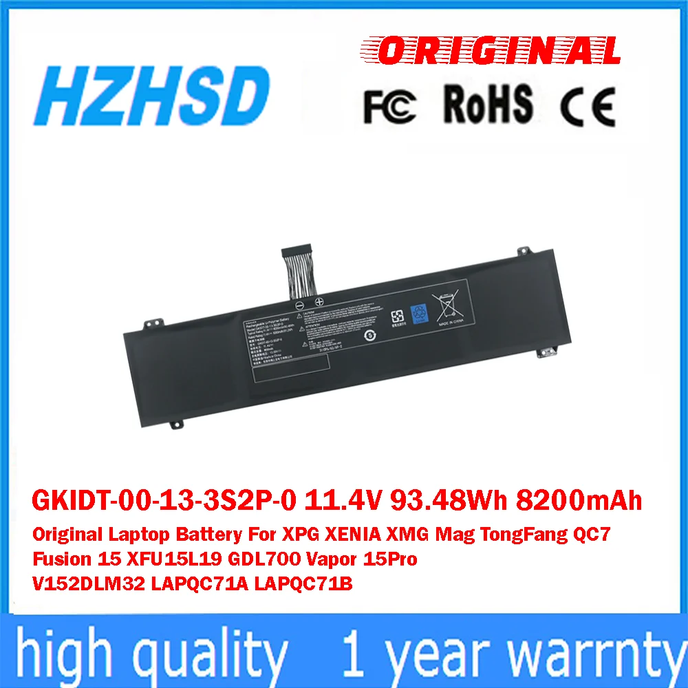 

GKIDT-00-13-3S2P-0 11.4V 93.48Wh 8200mAh Original Laptop Battery For XPG XENIA XMG Mag TongFang QC7 Fusion 15 XFU15L19 GDL700