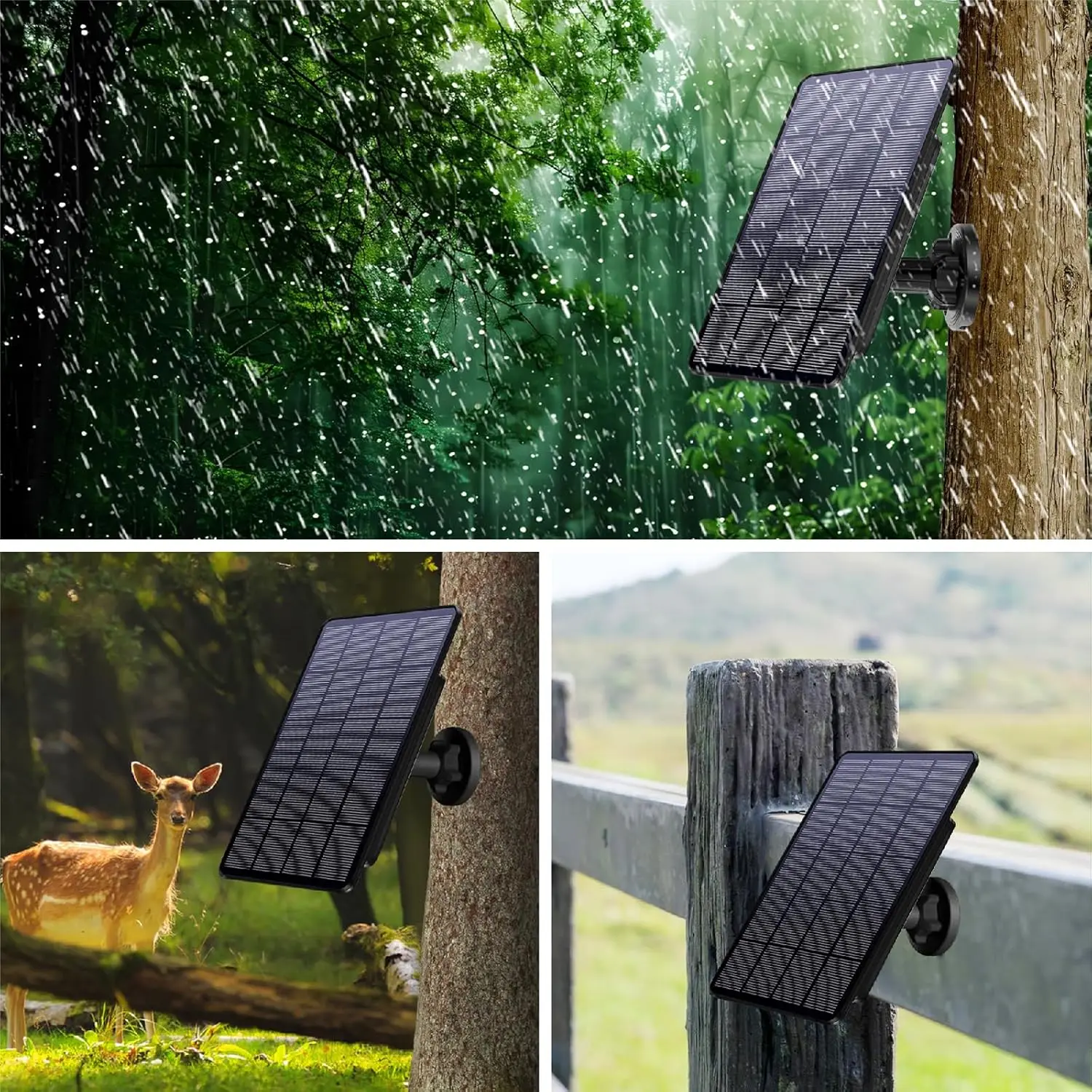 6V 12V Solar Battery Charger Kit For Hunting Camera 5V USB-C Solar Power Bank 5200mah 2W Waterproof Solar Panel Battery Charger