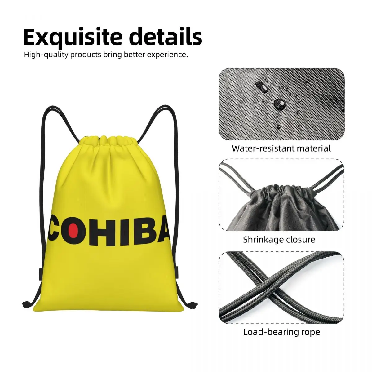 Mochila Cubana Cohiba Charutos Drawstring, Sports Gym Bag para Homens e Mulheres, Training Sackpack