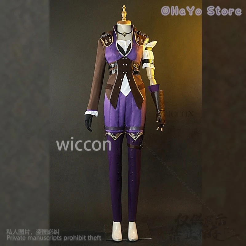 Anime League Of Legends Gioco Lol Cosplay Caitlyn Sceriffo Uniforme Costume Parrucche Scarpe Per Ragazze Donna Festa di Halloween Personalizzato