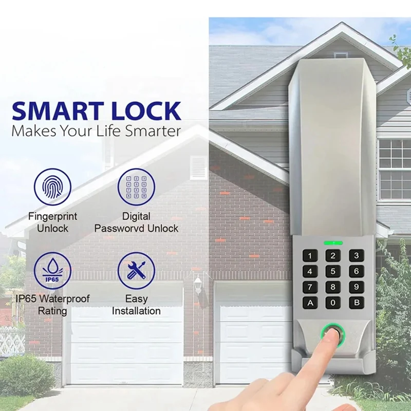 Garage Door Keypad Fingerprint Lock 877MAX 315/390MHZ Wireless Keypad Remote Control Garage Door Opener