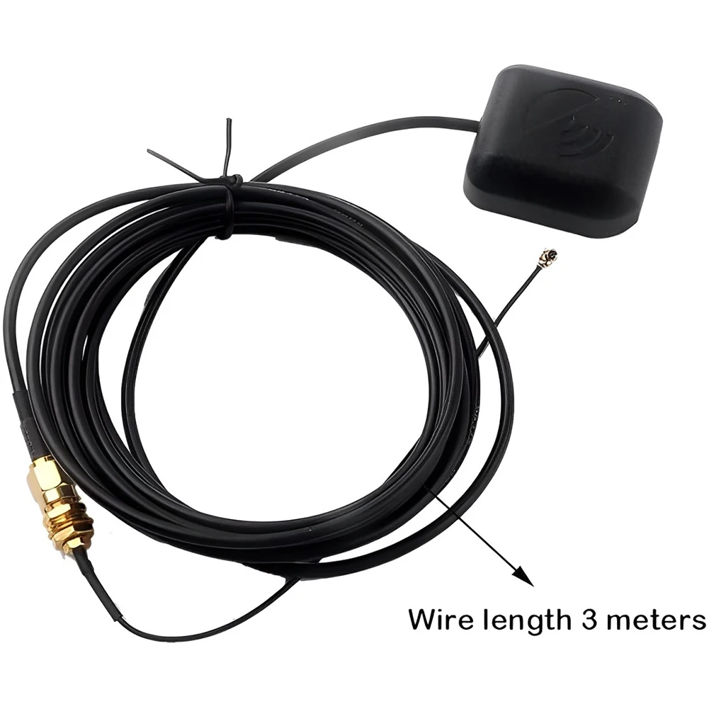 Waterproof Active GPS Navigation Antenna DC 3V-5V, SMA Male Connectors M8030 GPS Antenna 28dB for GPS Module Receiver Tracking