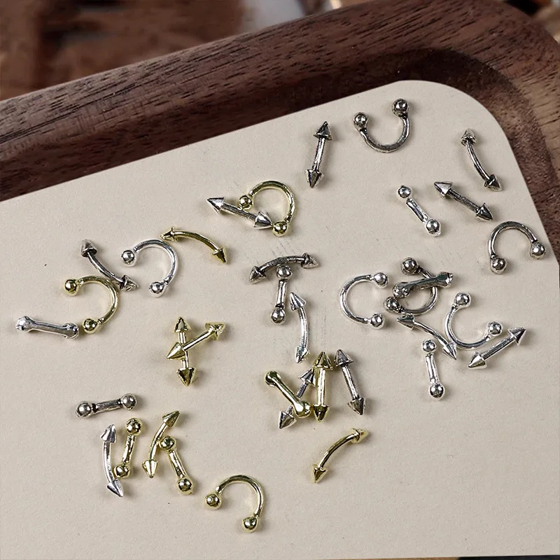 Anelli per unghie punk gotici da 50 pezzi - Gioielli per unghie in lega tagliente per manicure chic