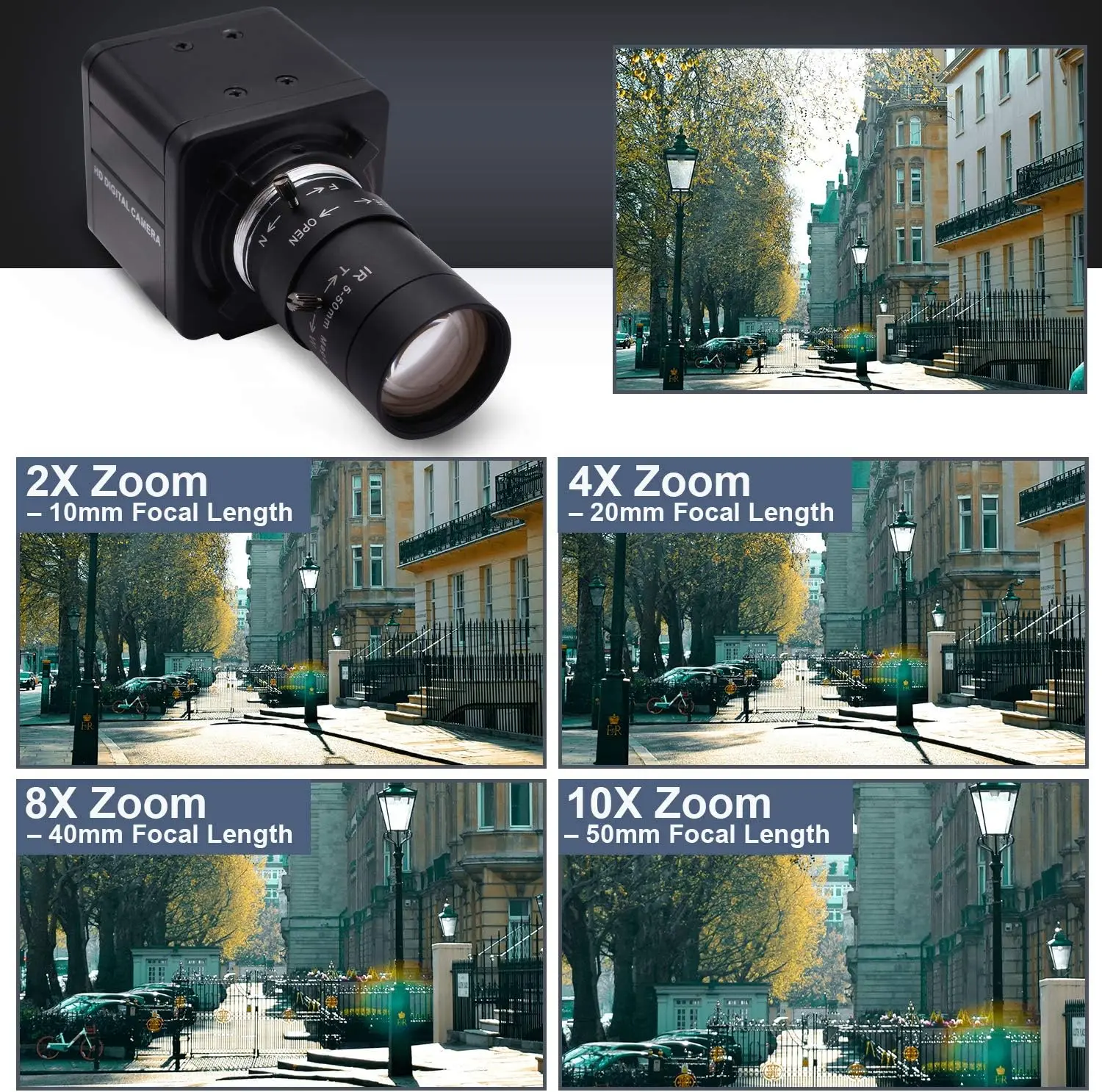 ELP kamera USB 260fps 120FPS 60fps, kamera kecepatan tinggi 1080P 60fps Zoom optik Webcam OV4689 UVC PC kamera dengan lensa 5-50mm