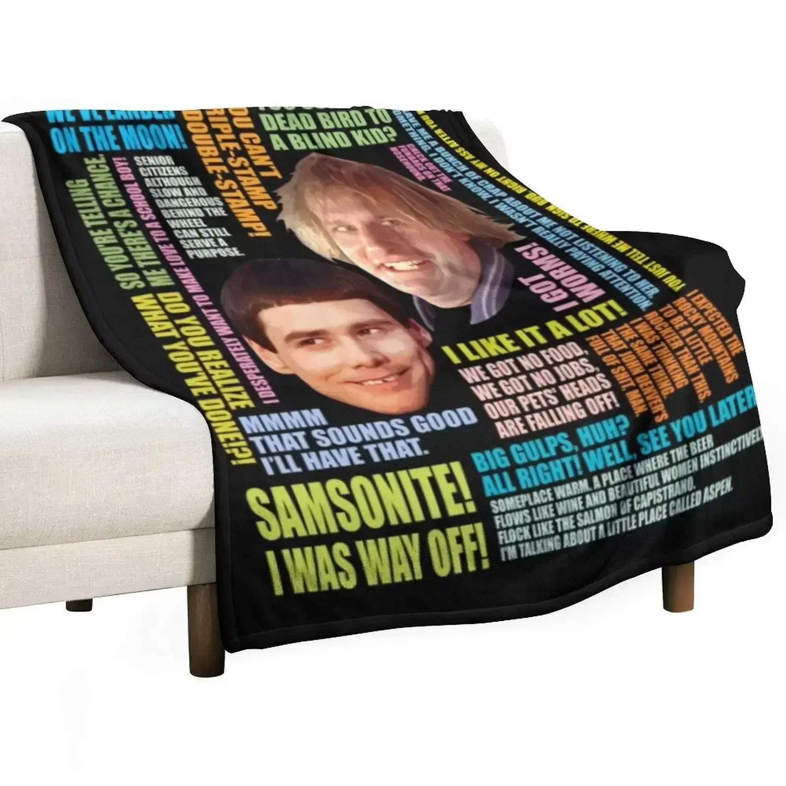 

Dumb And Dumber T-ShirtDumb and Dumber Quotes Throw Blanket Hair sofa bed Large Blankets