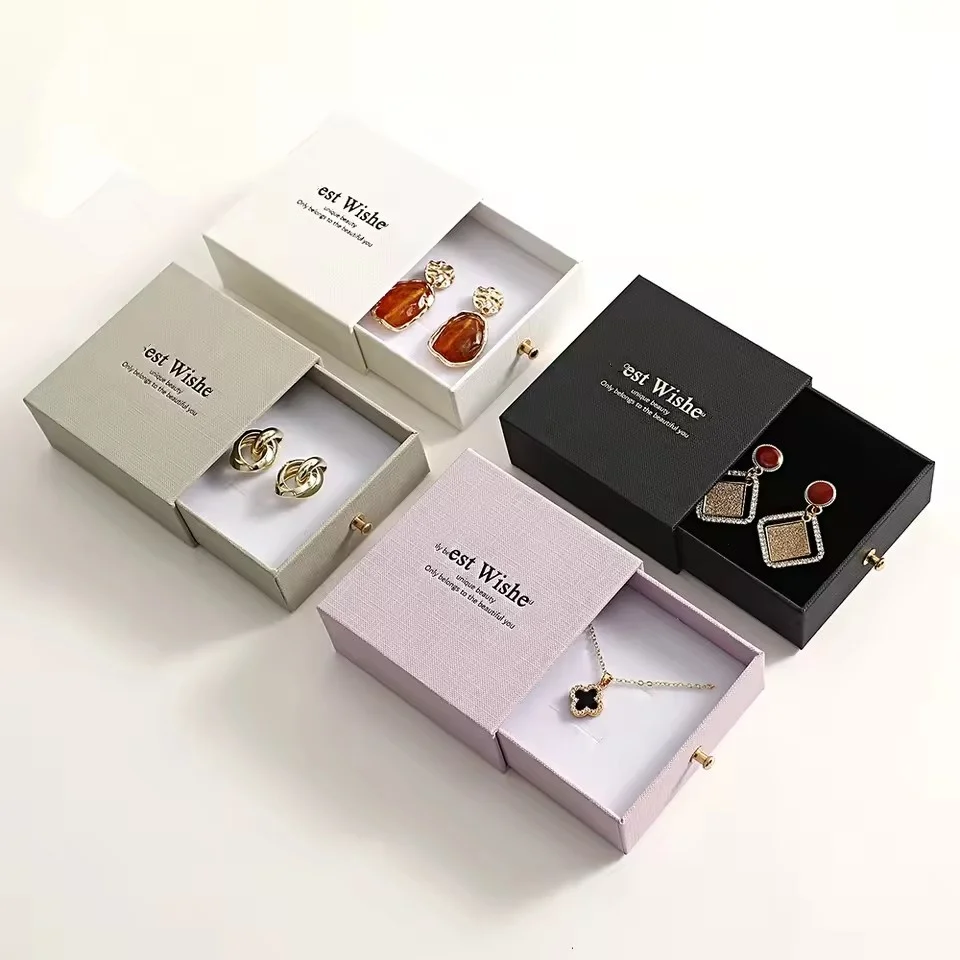 50 pieces gift box with rivets carton multicolor ring necklace box bracelet box jewelry box with sponge pad custom personalize