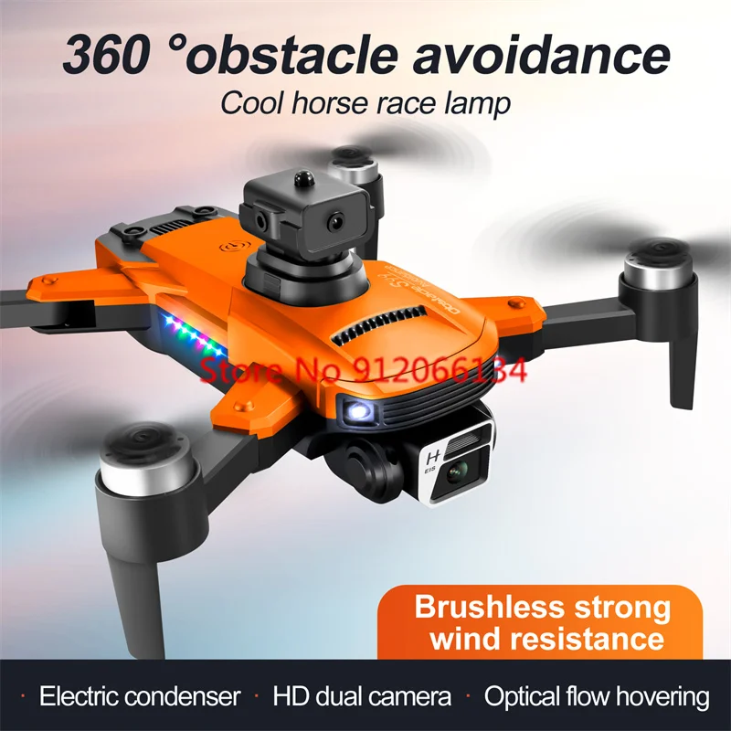 Brushless 8K WIFI FPV Optical Flow Position Radio Control Quadcopter 360° Avoid Obstacles Color Light Gravity Induction RC Drone