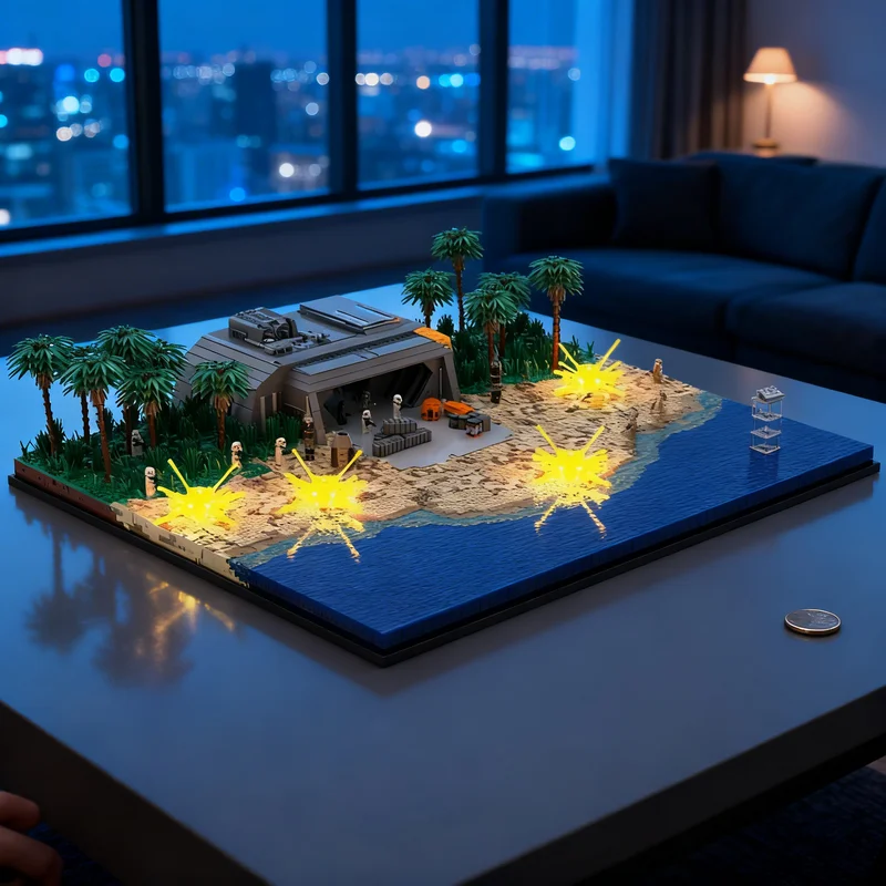 

8216 деталей MOC SW: Модель UCS «Битва на пляже Скарифа», конструктор, креативный подарок, DIY-декор для взрослых и детей, для дома и офиса