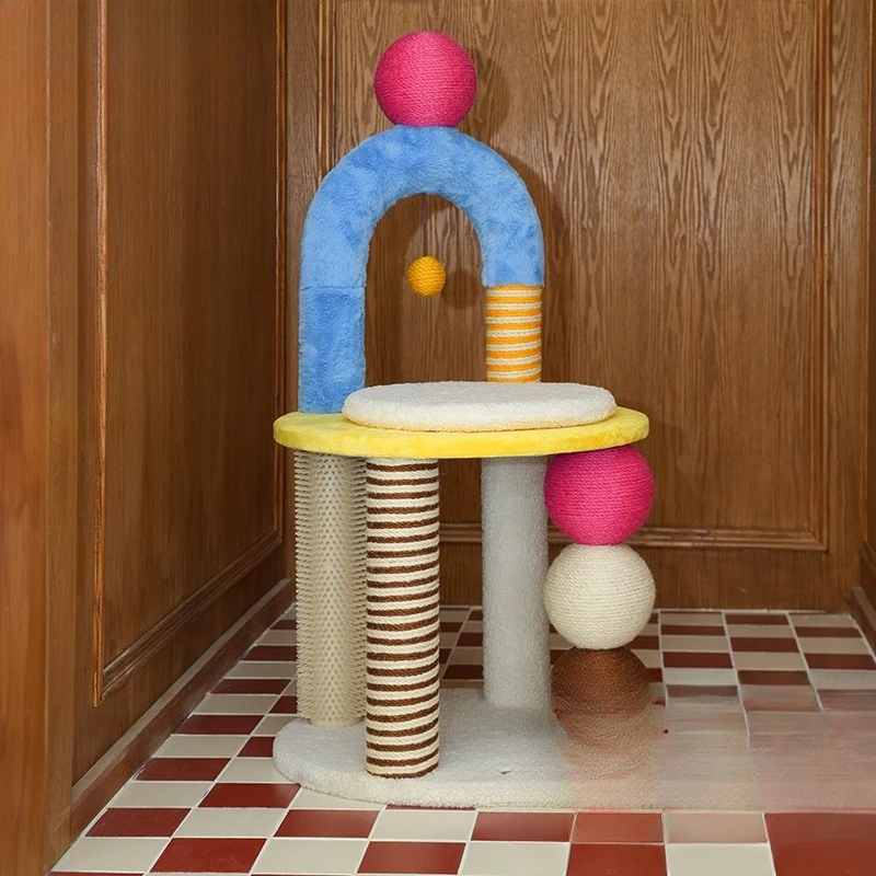 

Multifunctional cat climbing frame scratching board cat nest integrated claw grinding cat toy