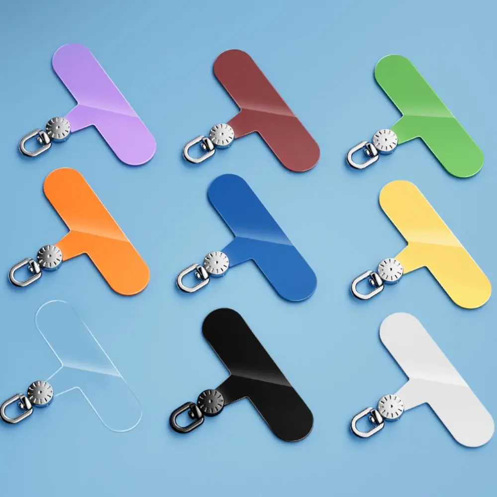 

360° Rotatable Phone Lanyard Gasket Hanging Cord Detachable Metal Phone Patch Ultra Thin TPR Phone Card Clip Hang Cord Tab