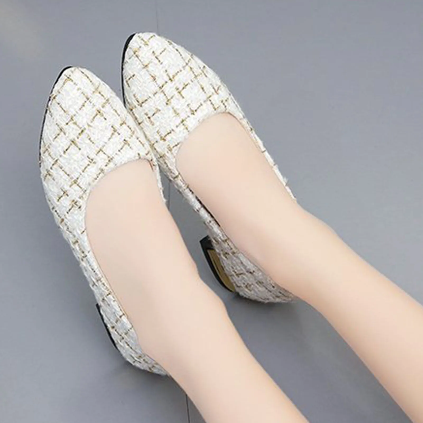 Vintage Suede Women Flat Shoes Soft Solid Classic Pointed Toe Flats Shoes for Dancing Long-time Standing