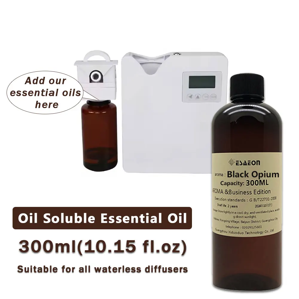 ESAEON 300ml (10.15 fl.oz) Aceites Esenciales Black Opium/Sheraton - Líquido de Repuesto para Difusor de Hotel, Recarga de Perfume