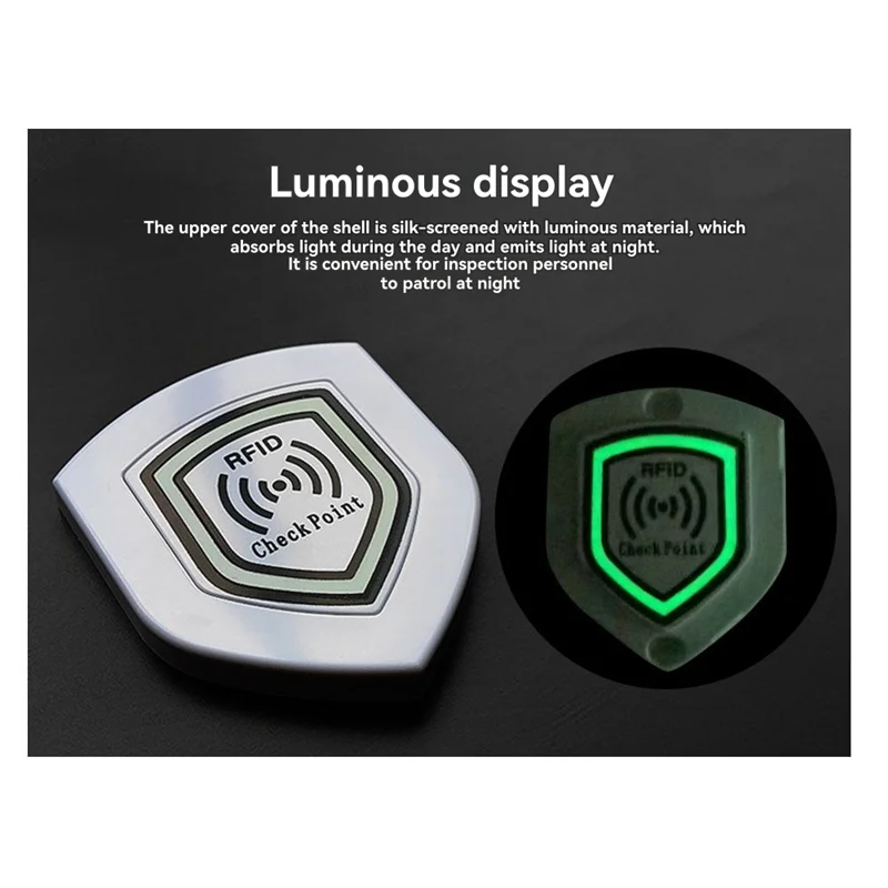 

【T07A】FM11RF08 NFC RFID Patrol Point Card 13.56Mhz 10Pcs Anti-Metal 70X60mm Luminous Shield Inspection Tags For Security