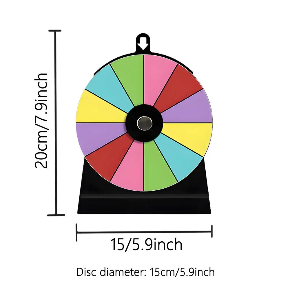 Premio Wheel Color Tabletop Roulette Spinner Fortune Spin con pennarello cancellabile a secco e gomma Win Game for Party