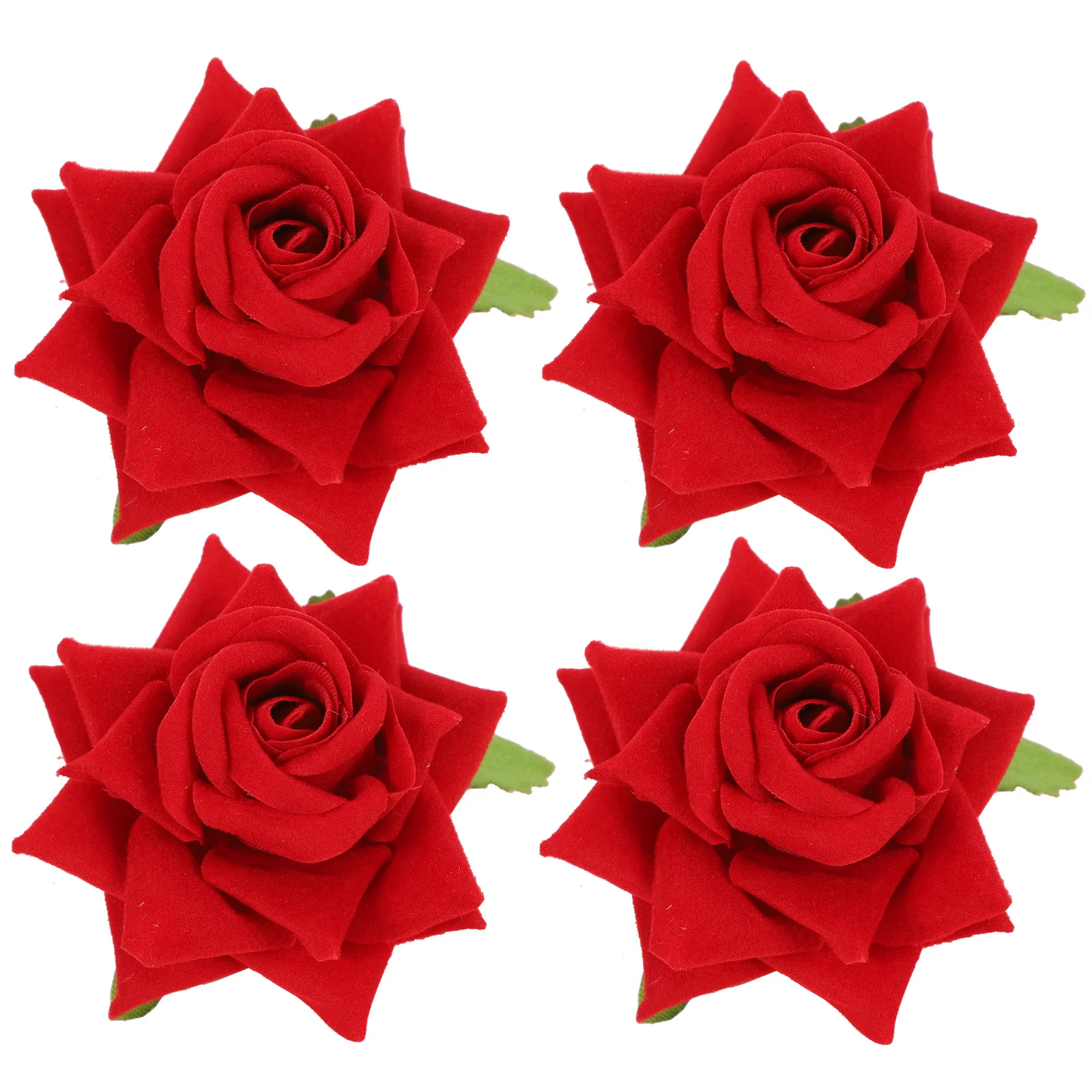 

4Pcs Delicate Rose Napkin Rings Holiday Reception Table Decor Accessories Artificial Flower Napkin Ring Serviette Ring