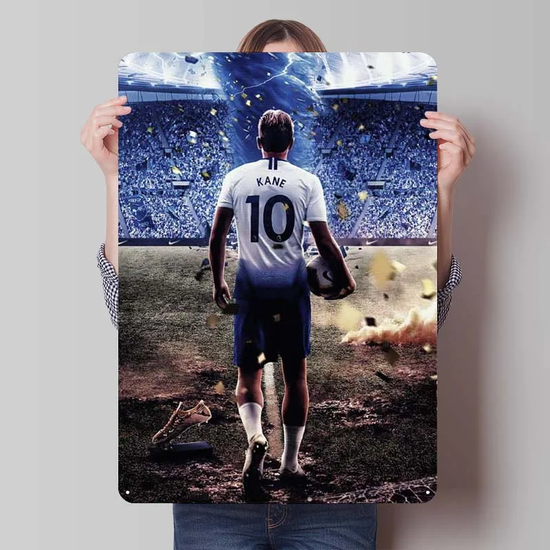 Harry Kane Football Poster Sports Metal Sign Decor for Room Decor Items Aesthetic Custom Tinplate Sign for Wall Art Decoration