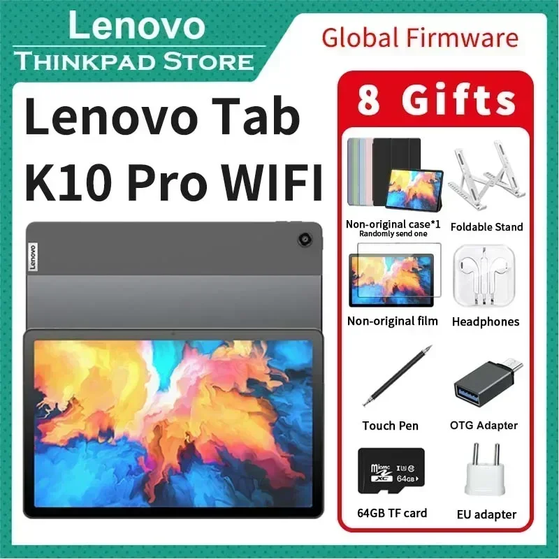 Global Rom Lenovo Tablet Qitian Pad K10 Pro 10.6 inch WiFi 2000*1200 Resolution 4GB 128GB Type C 7700mAh 60Hz Android