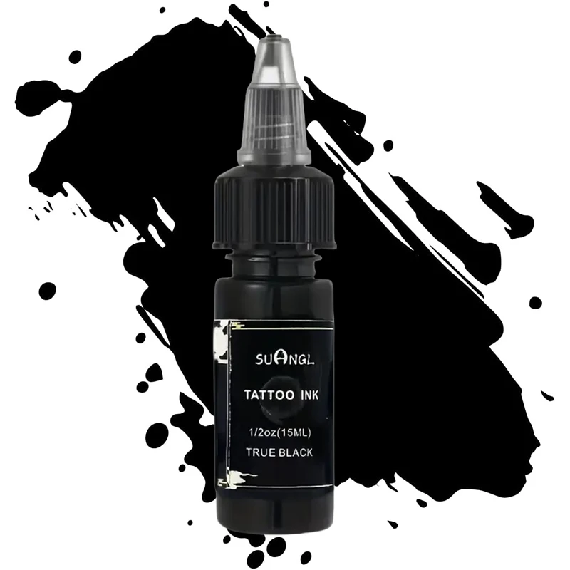 

Чернила для тату SUANGL, 15 мл, черные и красные, профессиональный набор чернил для татуировок, черно-красный расходный комплект красителей.
