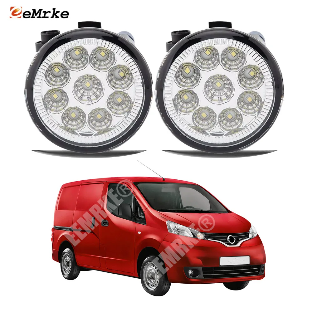 PAIR LED Front Bumper Fog Light Driving Lamp For Nissan NV200 Van Vanette Evalia 2009-2018 DRL Daytime Running Light Assembly