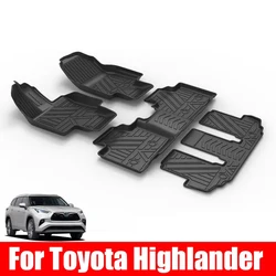 Car tpe Floor Mats For Toyota Highlander 2021 2022 2023 2024 2025 LHD RHD XU70 Trunk Mat Catpet Accessories