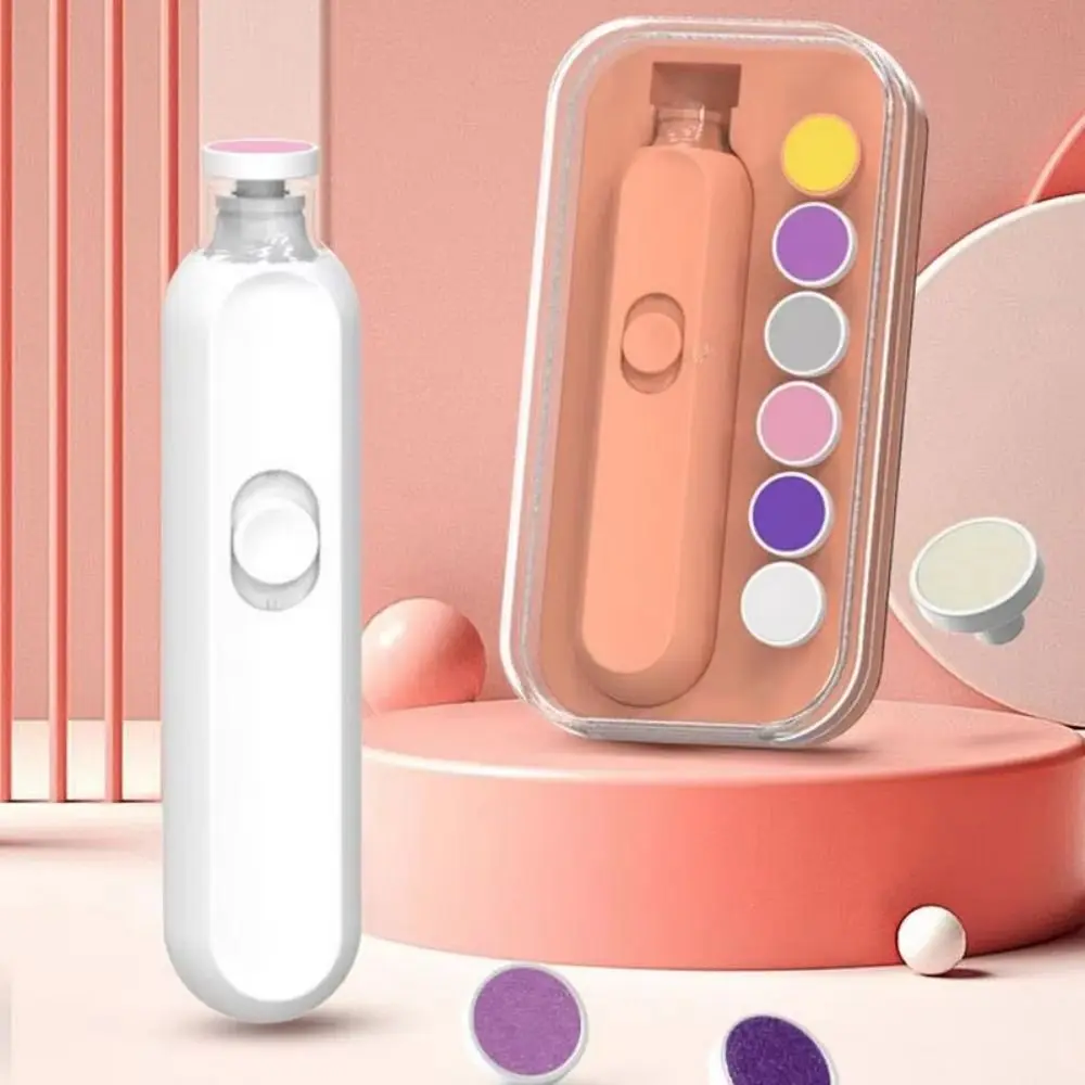 

Low Noise Electric Baby Nail Trimmer with LED 6 Replaceable Nail Grinding Heads Baby Nail Clipper Set One Button To Start