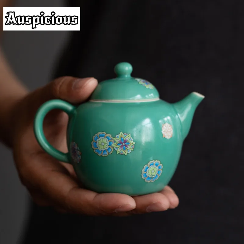 150ml Creative Ceramics Teapot Handmade Applique Art Small Hand Grasp Pot Household Kung Fu Tea Set Tea Ceremony Drinkware Gift