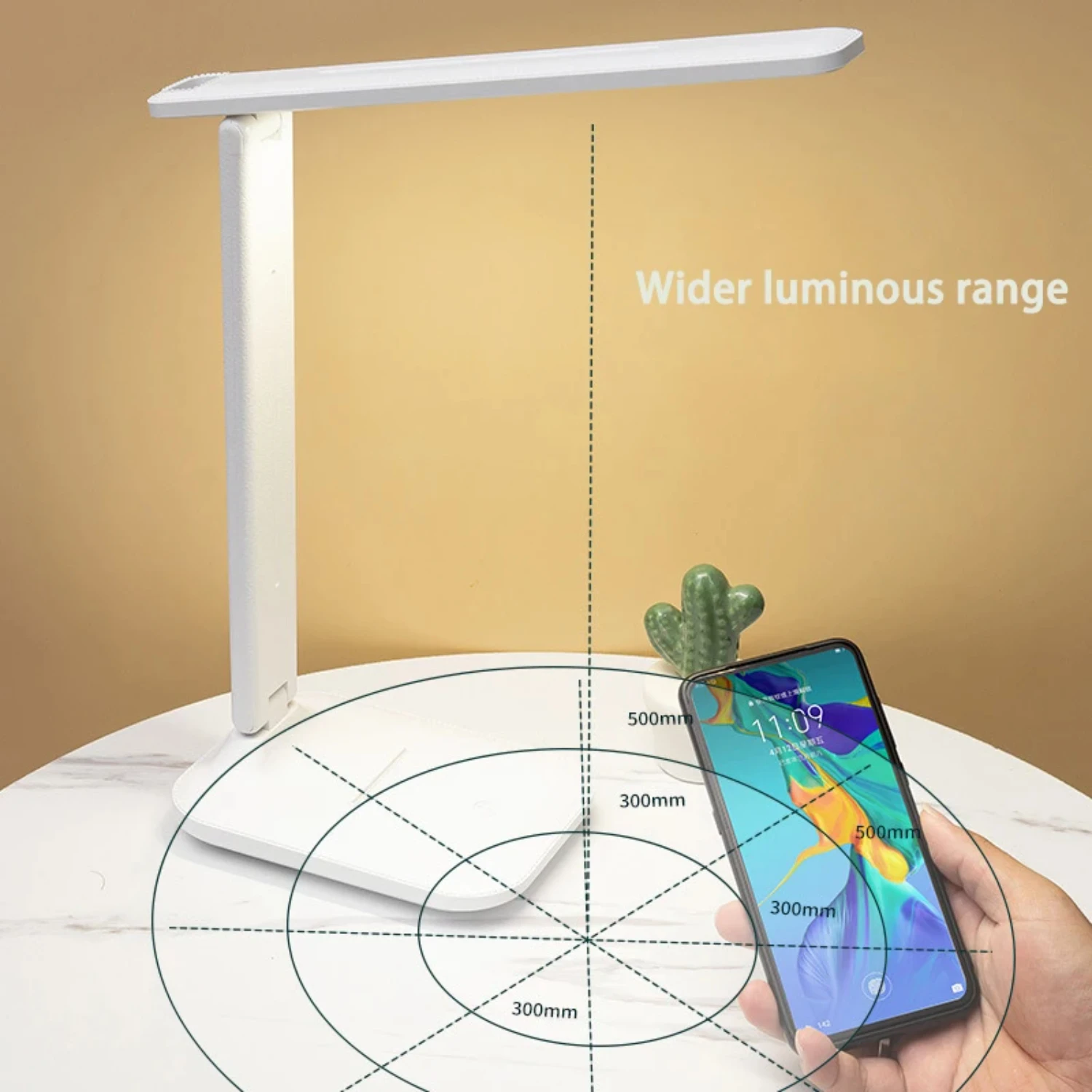 Portable Rechargeable Folding Table Lamp - Dimmable with 3 Color Modes, 6000mAh Battery, Eye Protection - USB Rechargeable