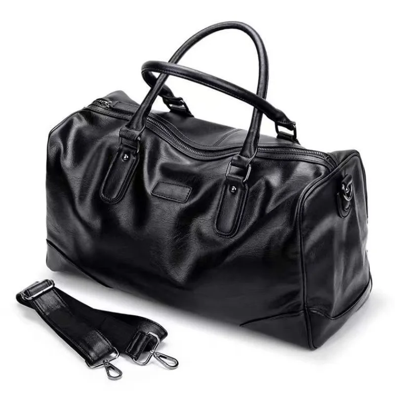 Large Capacity Handbags Men Top-Handle Bags With Shoulder Strap Travel Tote Men Crossbody Bags Business PU Leather Handbag