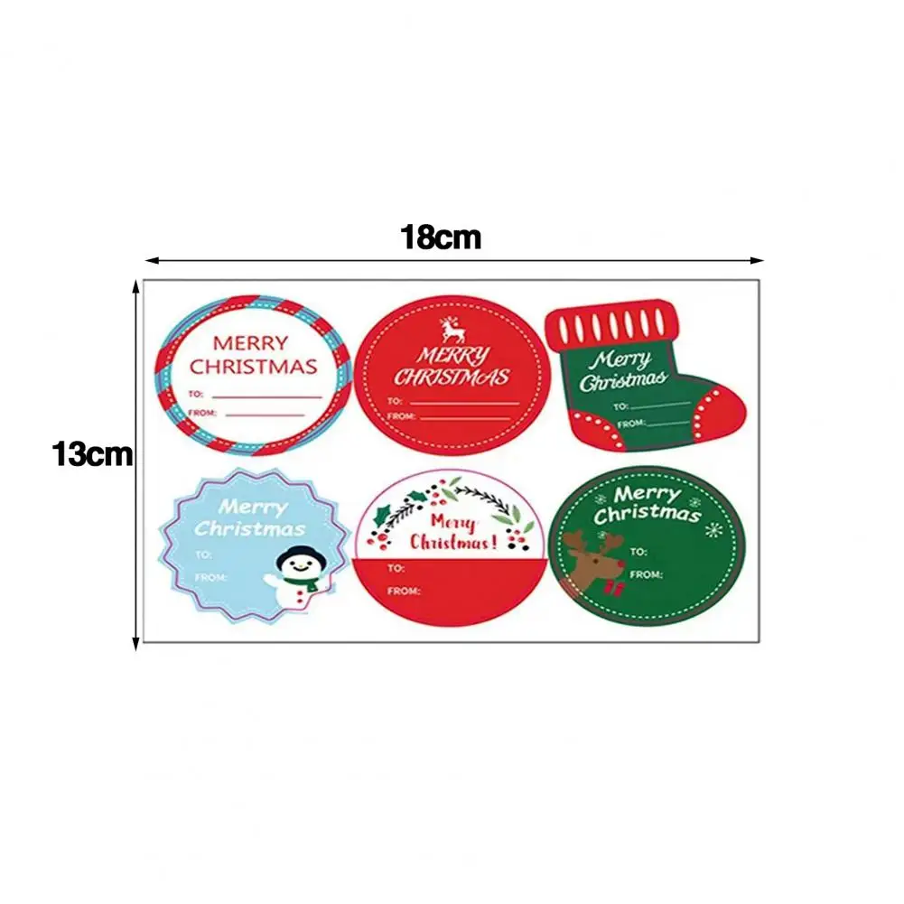 Christmas Gift Tags Holiday Gift Labels Christmas Gift Tag Set with Cartoon Santa Elk Theme Self-adhesive Diy Present Box