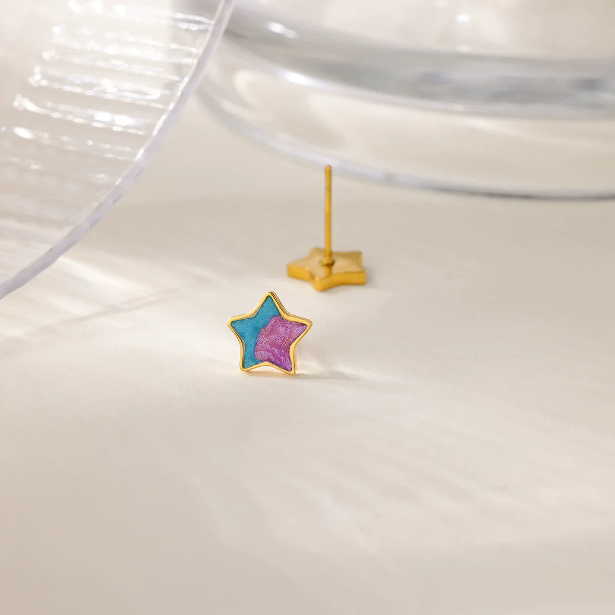 لطيف النفط نازف ستار أقراط للنساء الفولاذ المقاوم للصدأ الذهب اللون ثقب القرط 2025 الاتجاه الجديد موضة مجوهرات الزفاف #2