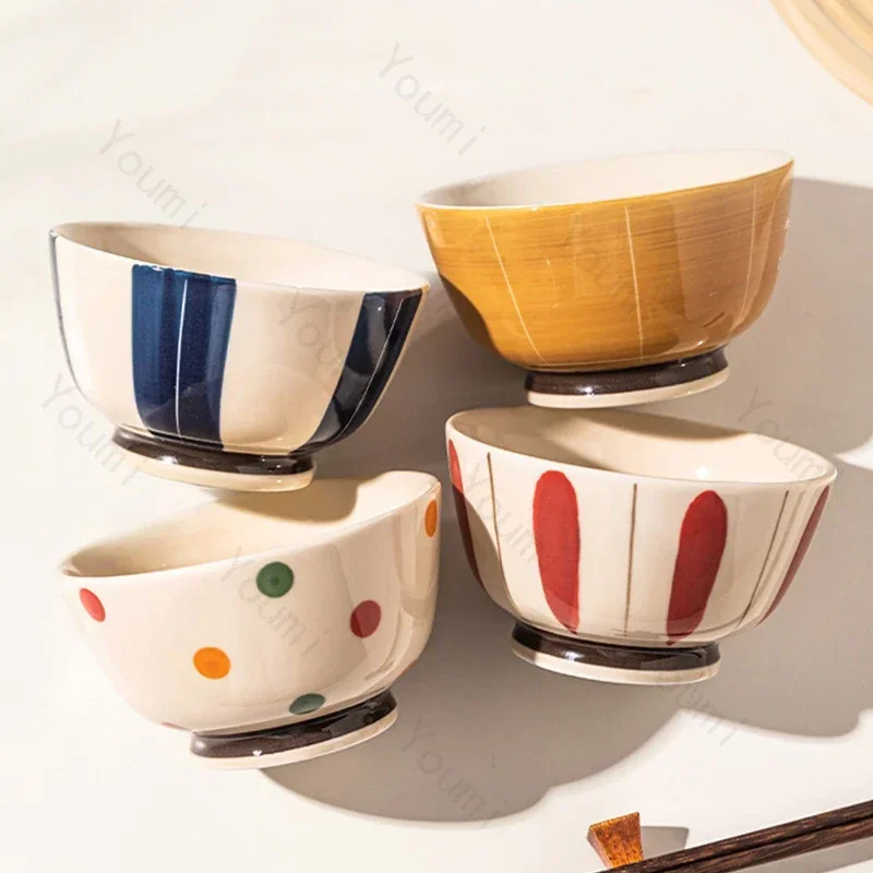 Japanese Style Ceramic Bowl Combination Creative Exquisite Rice Bowls Household Delicious Dishes Soup Bowl Exquisite Tableware