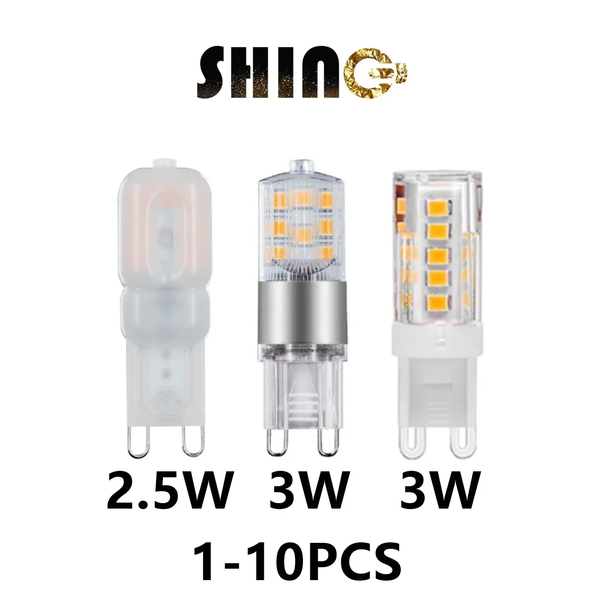 

1-10PCS LED Mini G9 Corn lamp AC220V 2.5W 3W super bright without strobe Crystal lamp can replace 20W 50W halogen lamp