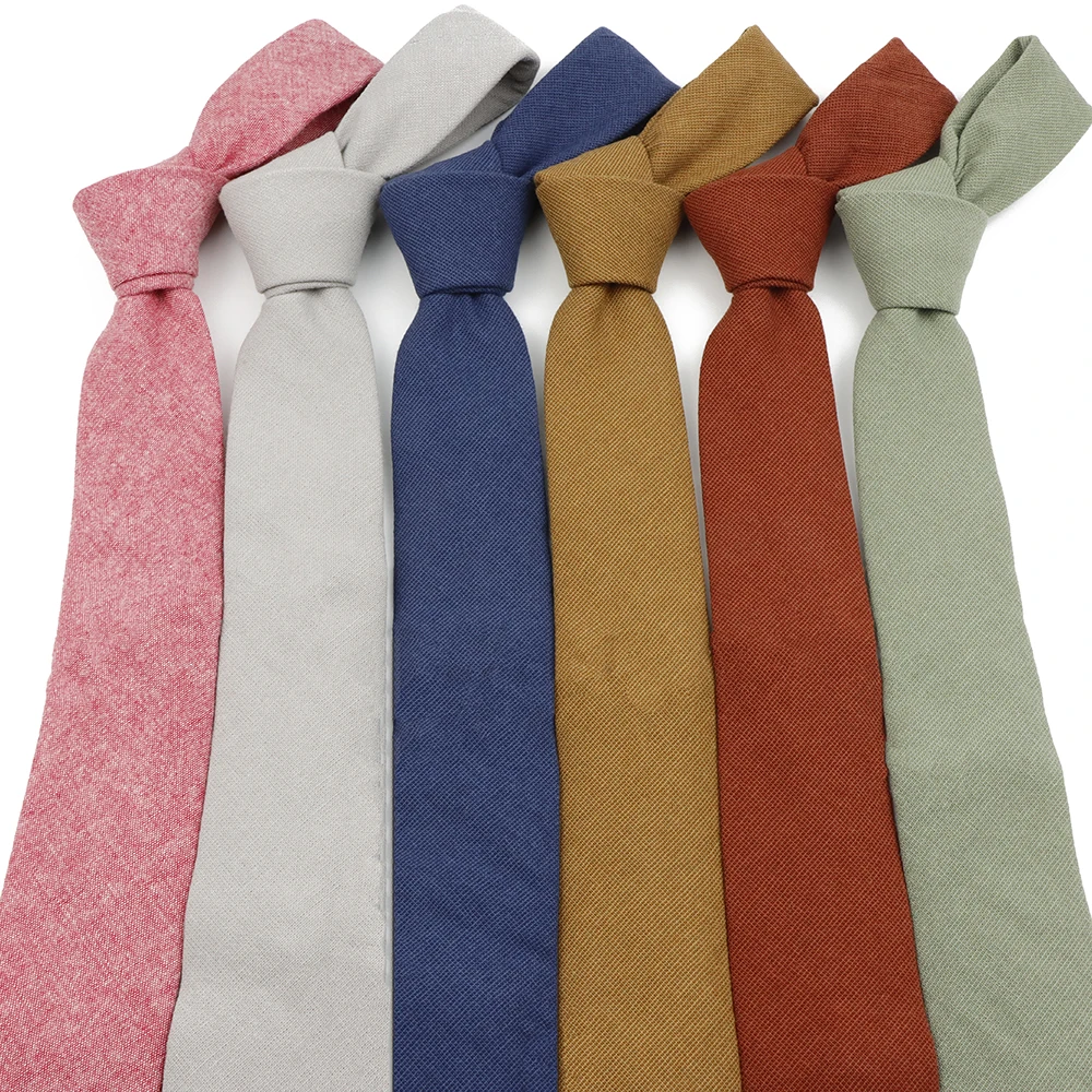 New 6cm Artist Men's Women's Classic Solid Color Cotton Tie Elegant Beautiful Green Pink Necktie Wedding Party Accessories Gifts