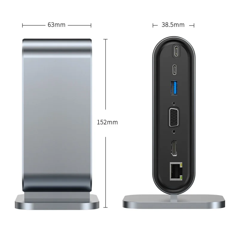 12-In-1 USB C Desktop Docking Station 4K HD VGA 4 USB 3.0 PD Power Adapter HDTV Interface Laptops Compatible SD Card Support