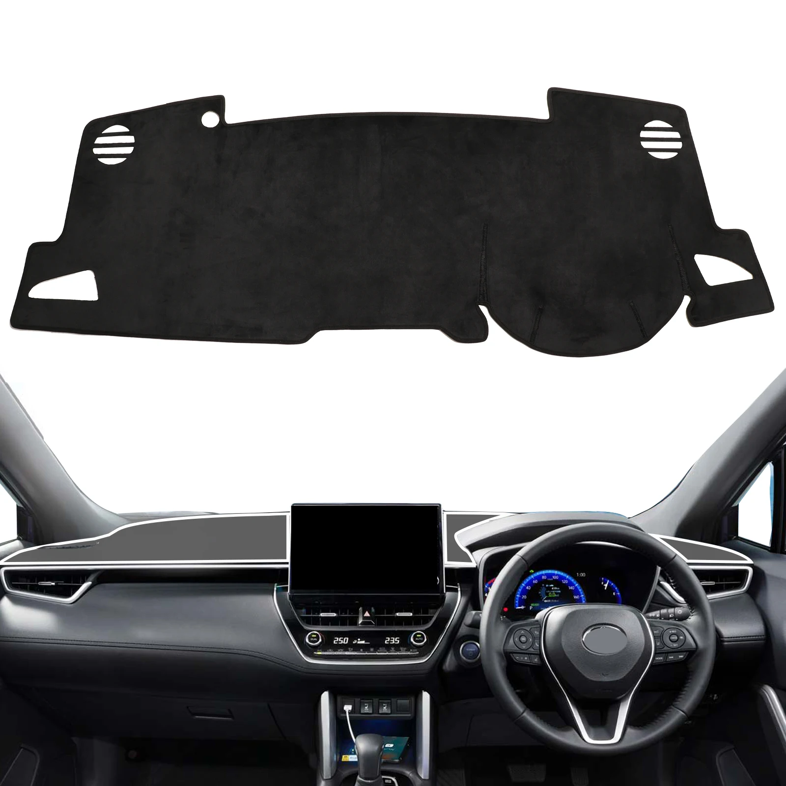 

Car Dashboard Mat for Toyota Corolla Cross XG10 2022 2023 2024 (without HUD) Sunshade Protective Carpet Dash Pad Dashmat