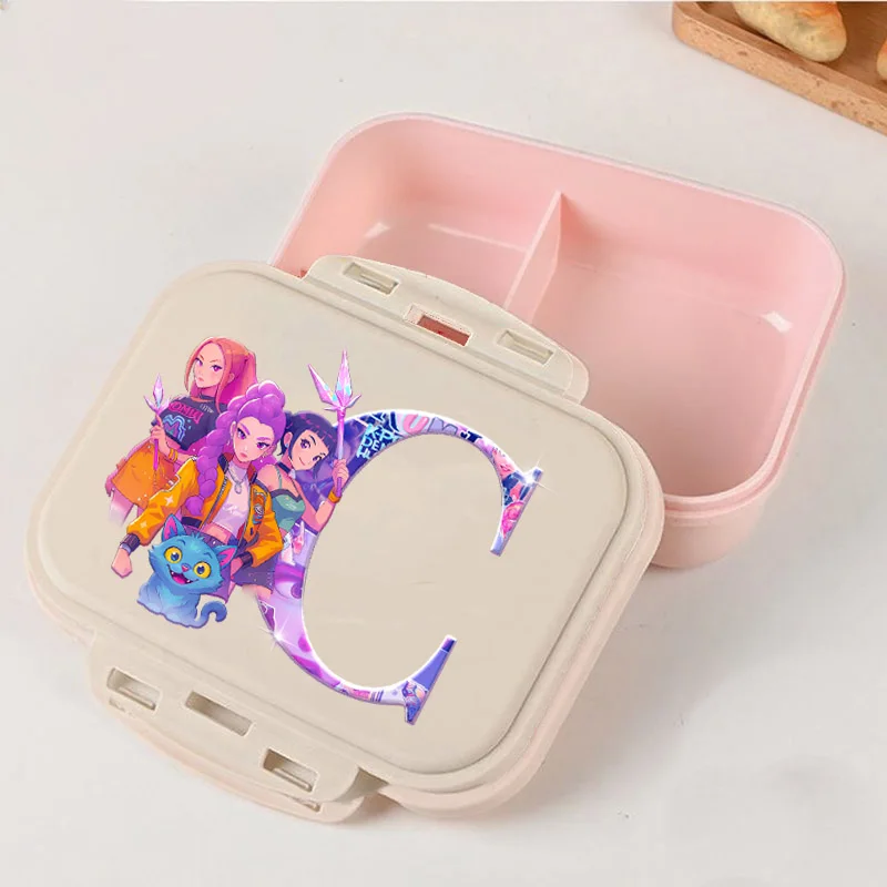 26 Letters Kpop Demon Hunters Lunchbox Vrouwen Draagbare Bento Boxs Leuke Huntrix Rumi Student Hermetische Voedsel Scherper Case Kids Gift